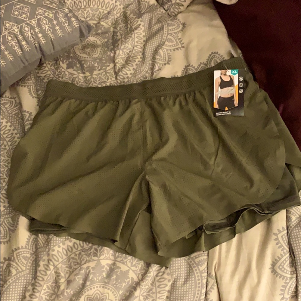 Green athletic shorts